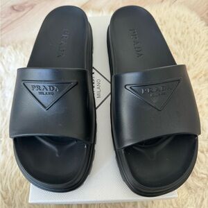 Prada Rubber Pool Slides size 41 Black